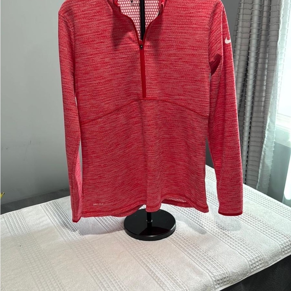 Nike Red Heathered Half-Zip Pullover